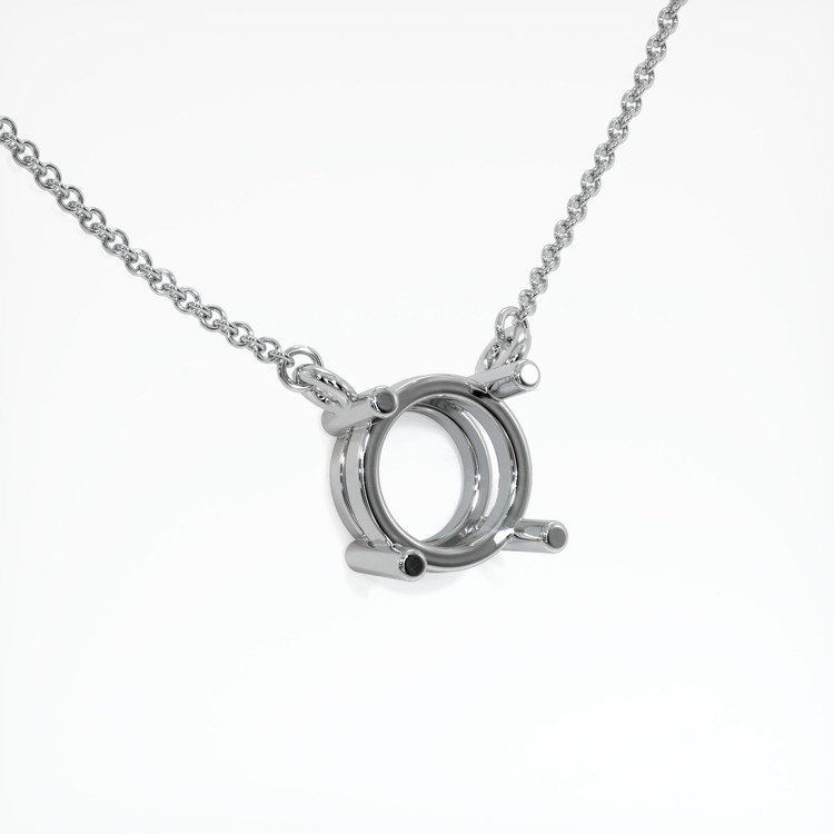 14K White Gold Solitaire Necklace Setting