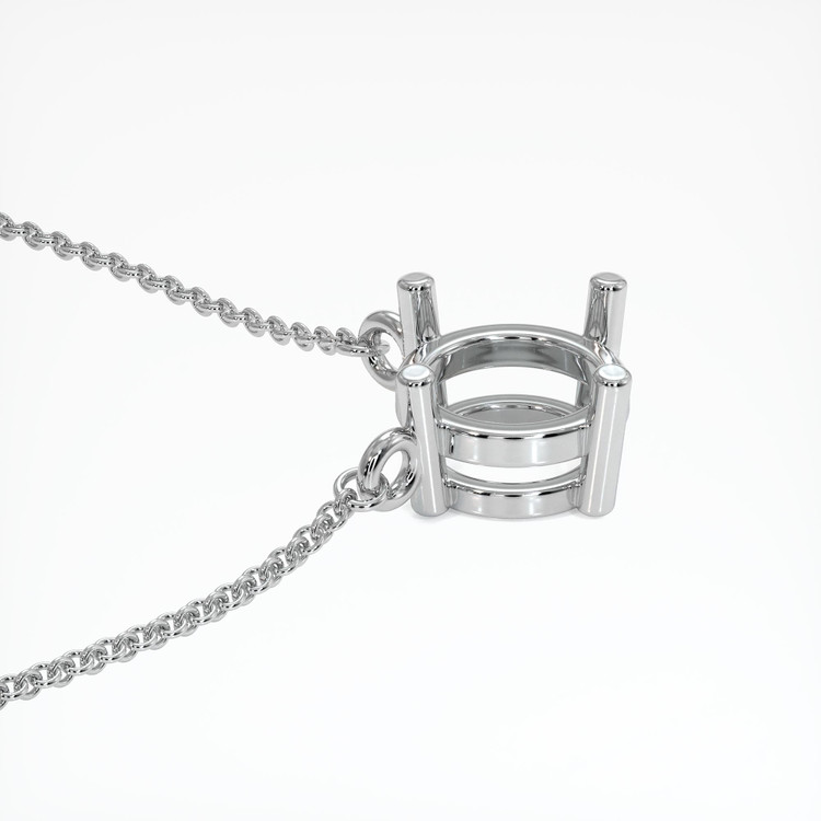 14K White Gold Solitaire Necklace Setting