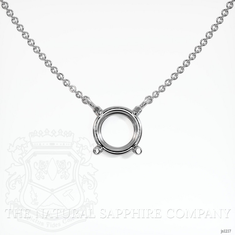 18K White Gold Solitaire Necklace Setting