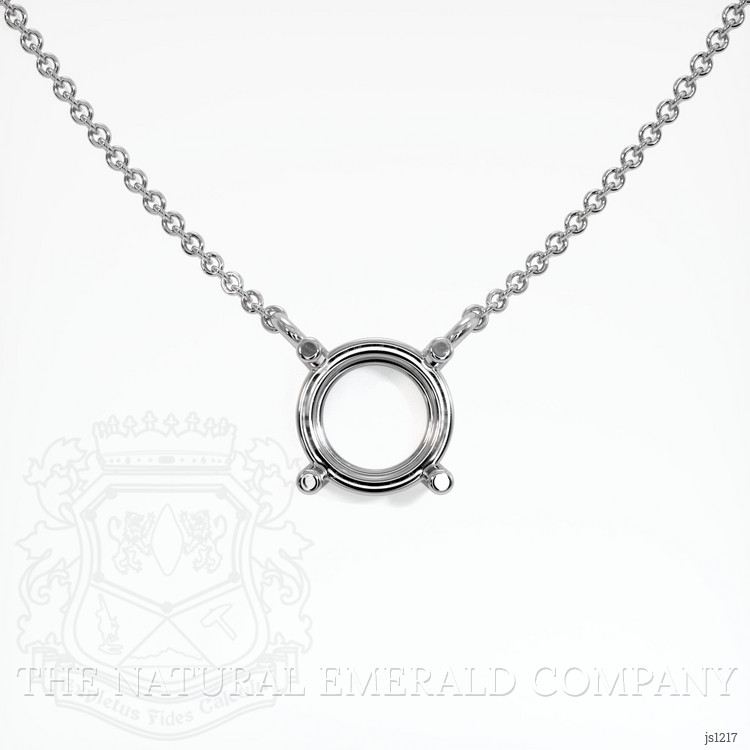 18K White Gold Solitaire Necklace Setting