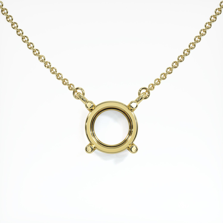 18K Yellow Gold Solitaire Necklace Setting