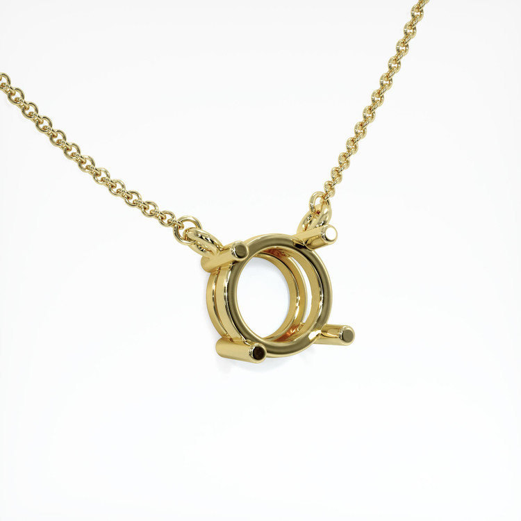 18K Yellow Gold Solitaire Necklace Setting