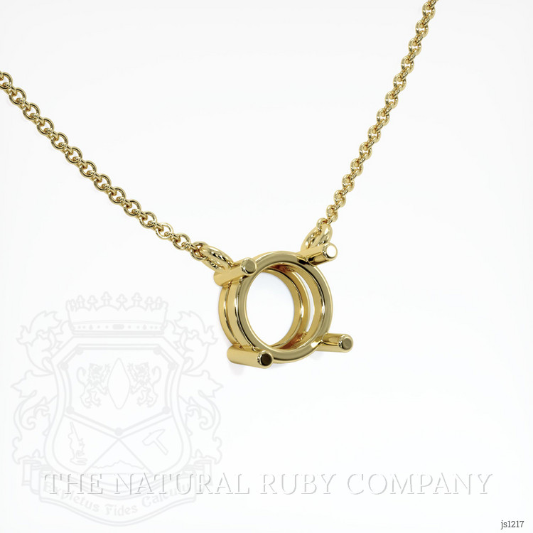 18K Yellow Gold Solitaire Necklace Setting
