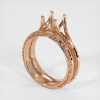 18K Rose Gold Antique Style Ring Setting Video