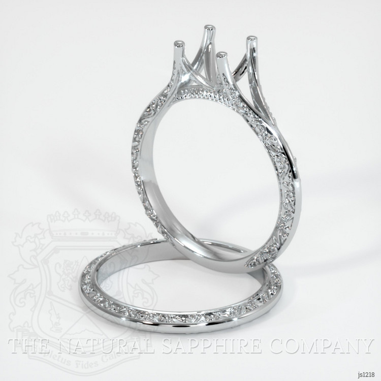 14K White Gold Antique Style Ring Setting