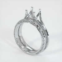 18K White Gold Antique Style Ring Setting Video