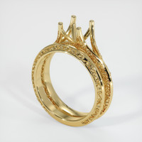 Antique Style Tourmaline Ring 0.87 Ct., 14K Yellow Gold Combination Setting