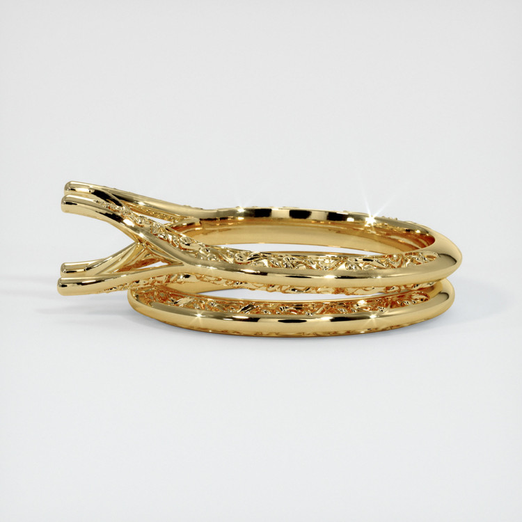 14K Yellow Gold Antique Style Ring Setting