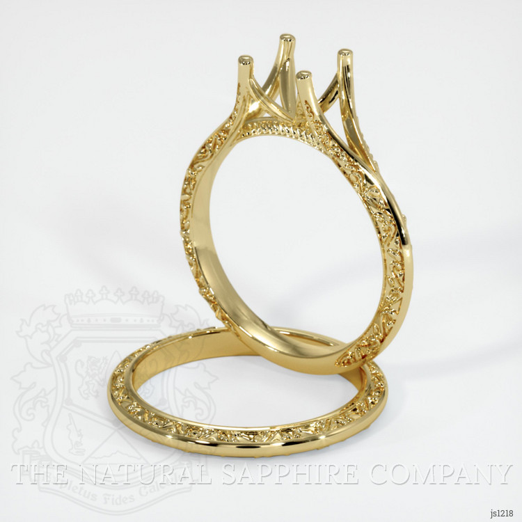 14K Yellow Gold Antique Style Ring Setting