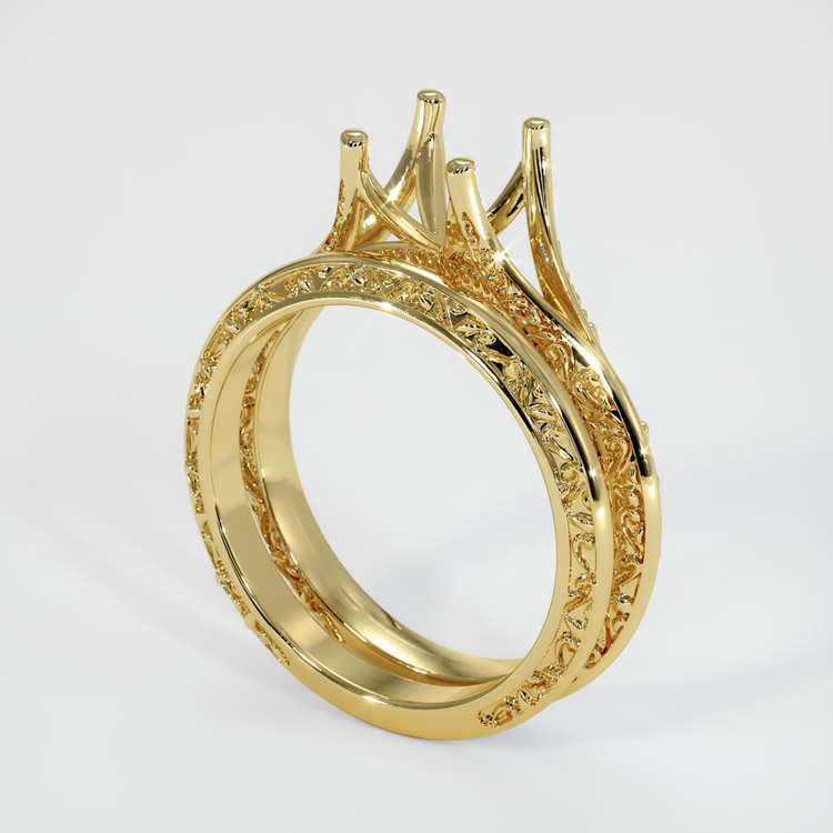 18K Yellow Gold Antique Style Ring Setting