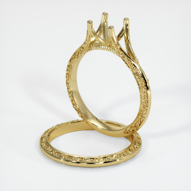 18K Yellow Gold Antique Style Ring Setting