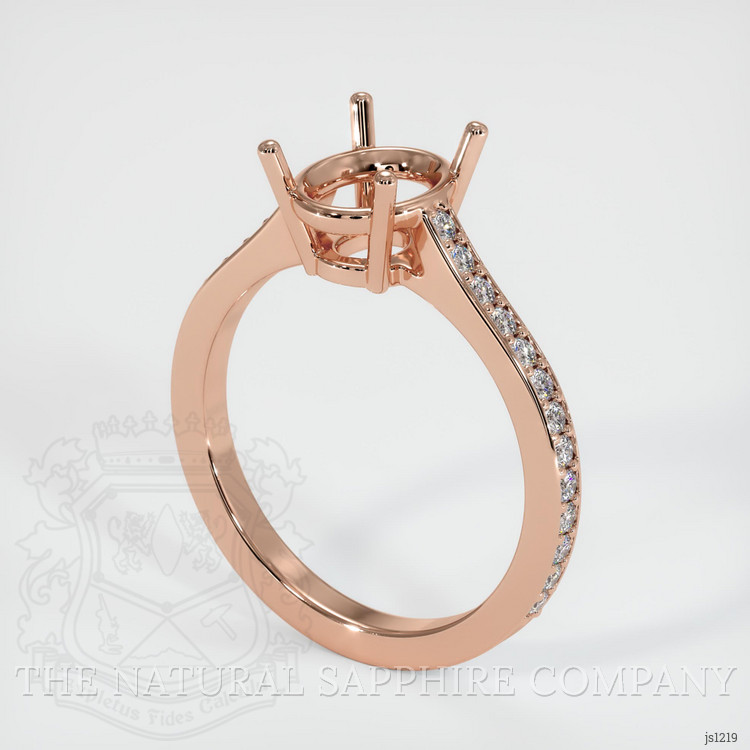 14K Rose Gold Pave Ring Setting