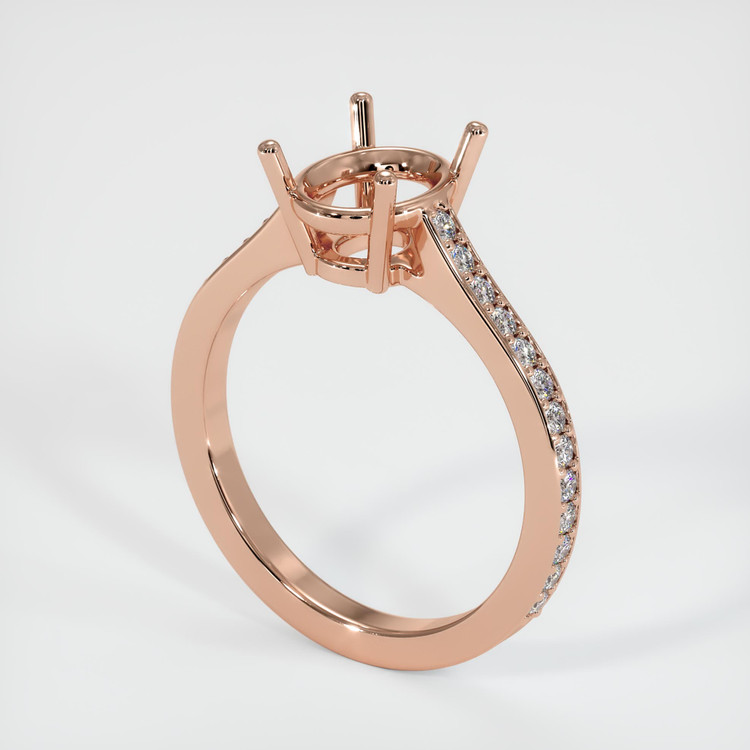 14K Rose Gold Pave Ring Setting