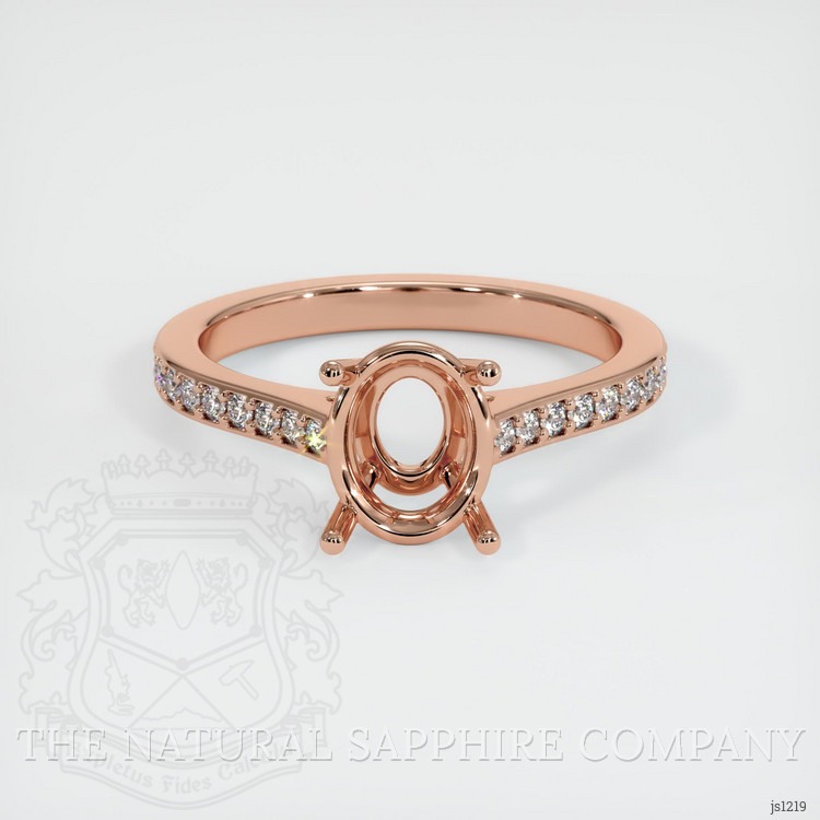 14K Rose Gold Pave Ring Setting