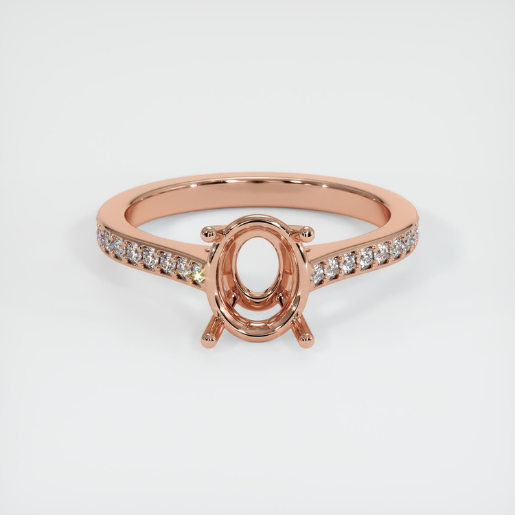 14K Rose Gold Pave Ring Setting
