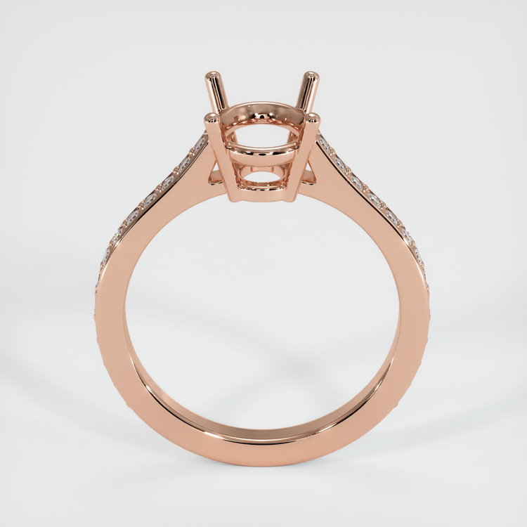 14K Rose Gold Pave Ring Setting