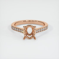 18K Rose Gold Pave Ring Setting Image