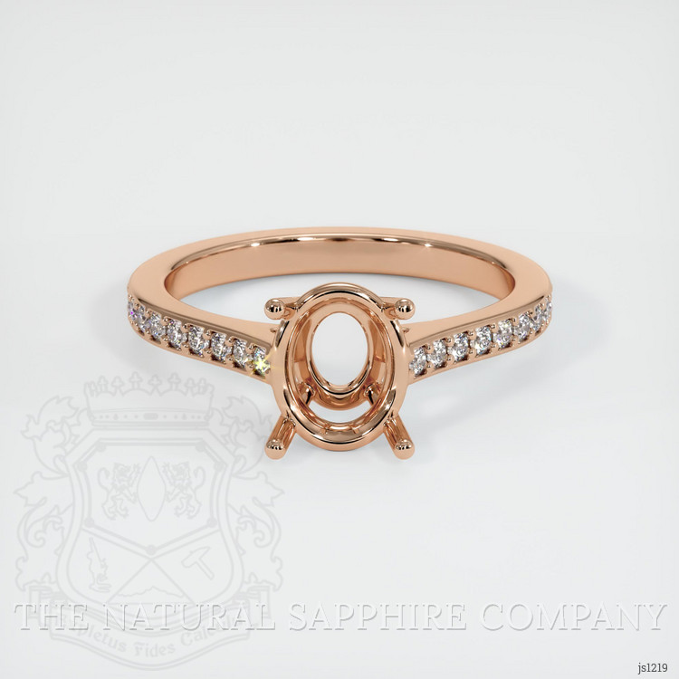 18K Rose Gold Pave Ring Setting