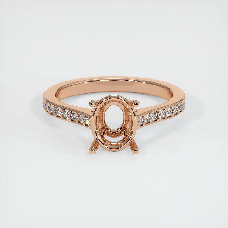 18K Rose Gold Pave Ring Setting