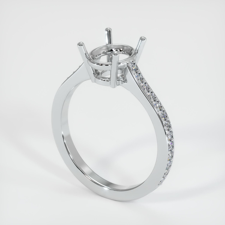 14K White Gold Pave Ring Setting