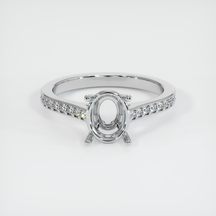 14K White Gold Pave Ring Setting