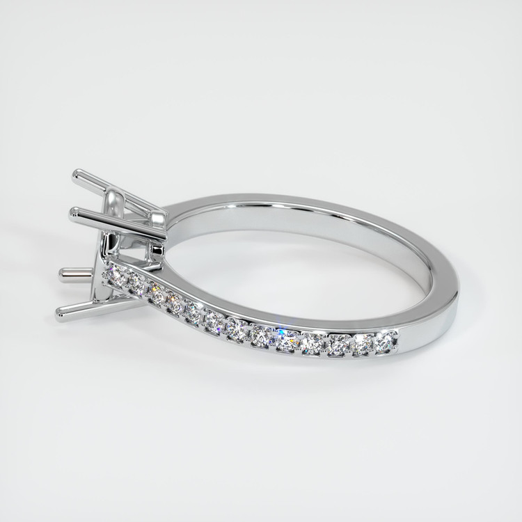 14K White Gold Pave Ring Setting