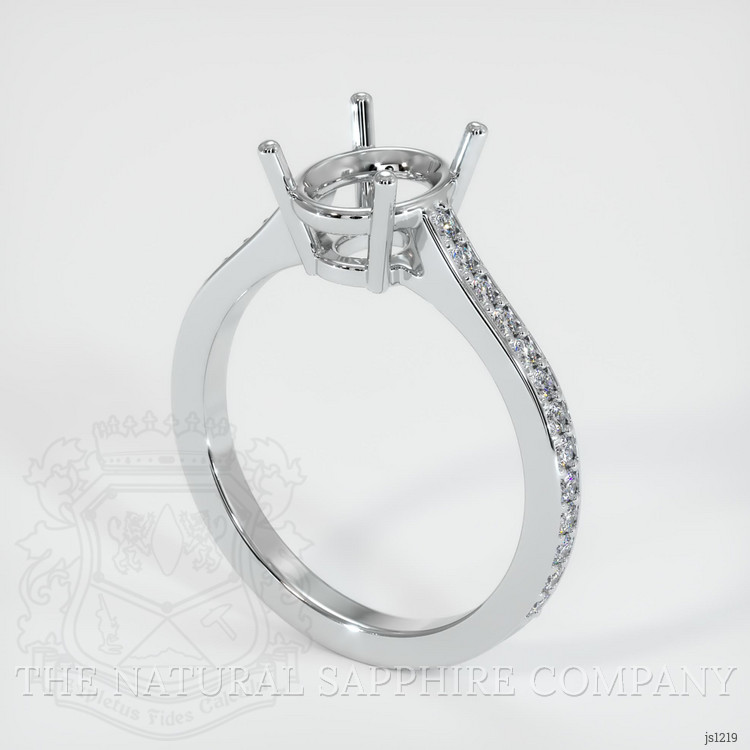 18K White Gold Pave Ring Setting
