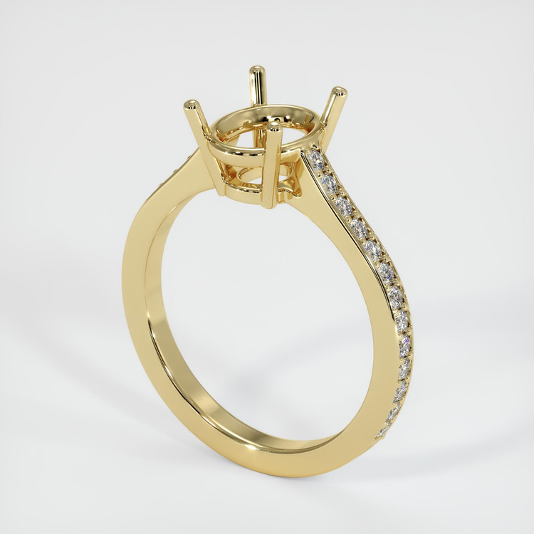 14K Yellow Gold Pave Ring Setting