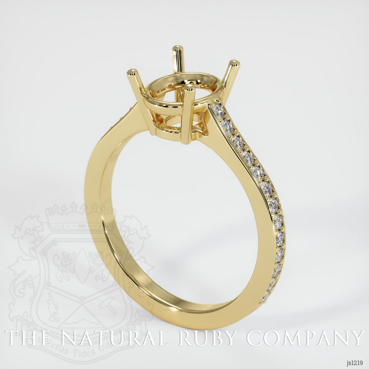 14K Yellow Gold Pave Ring Setting