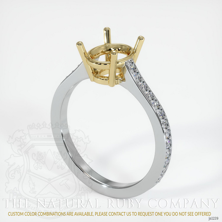 14K Yellow & White Pave Ring Setting