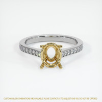 14K Yellow & White Pave Ring Setting Image