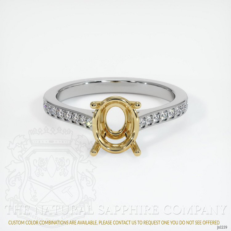 14K Yellow & White Pave Ring Setting