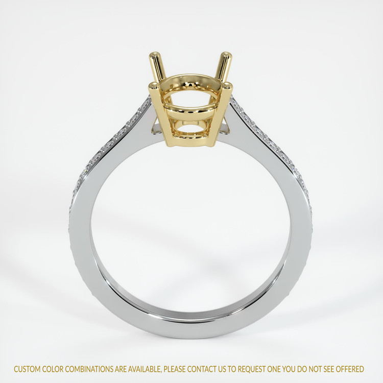 14K Yellow & White Pave Ring Setting