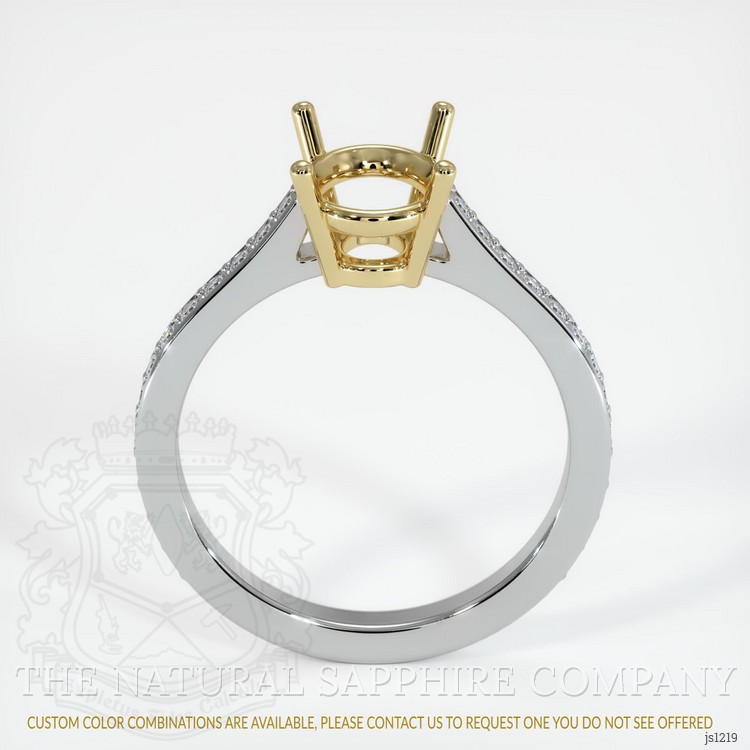 14K Yellow & White Pave Ring Setting