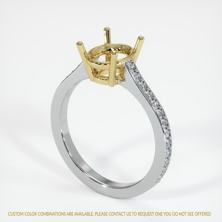 18K Yellow & White Pave Ring Setting