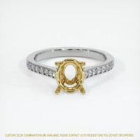 18K Yellow & White Pave Ring Setting Image