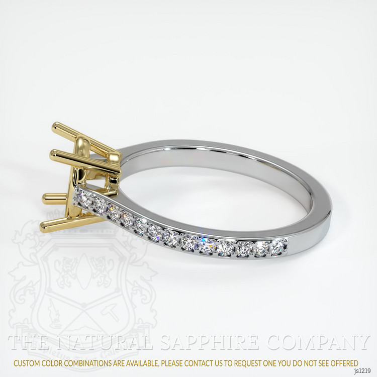 18K Yellow & White Pave Ring Setting