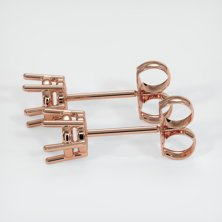 14K Rose Gold Studs Earring Setting