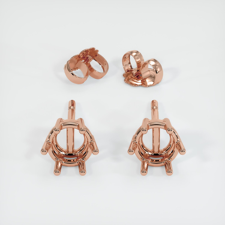 14K Rose Gold Studs Earring Setting