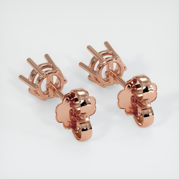 14K Rose Gold Studs Earring Setting