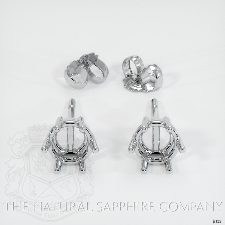 14K White Gold Studs Earring Setting