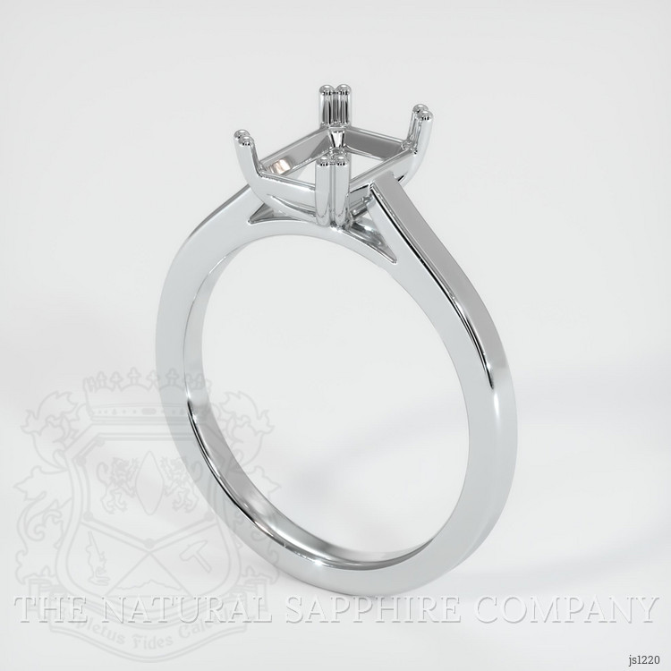 14K White Gold Solitaire Ring Setting