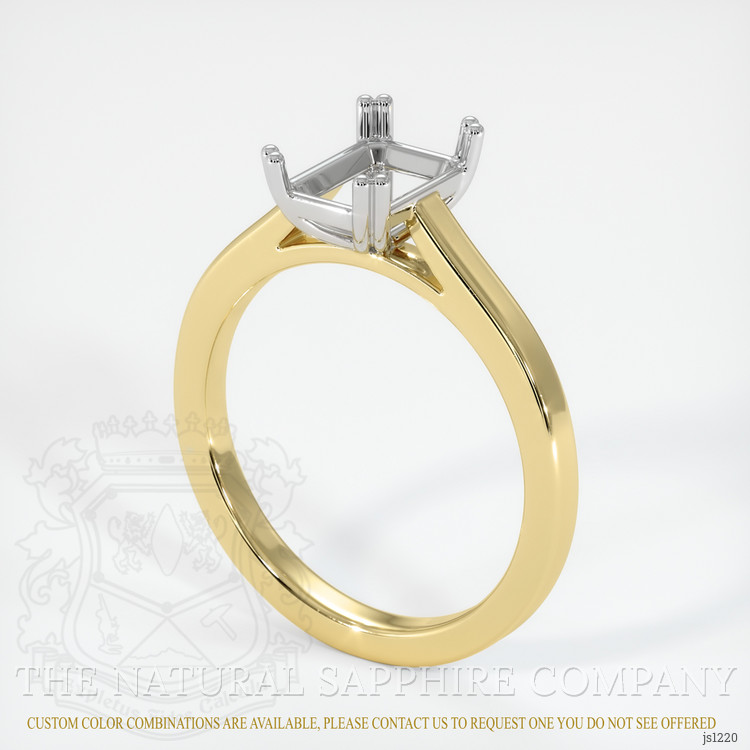 14K White & Yellow Solitaire Ring Setting