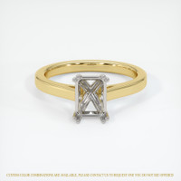 14K White & Yellow Solitaire Ring Setting Image