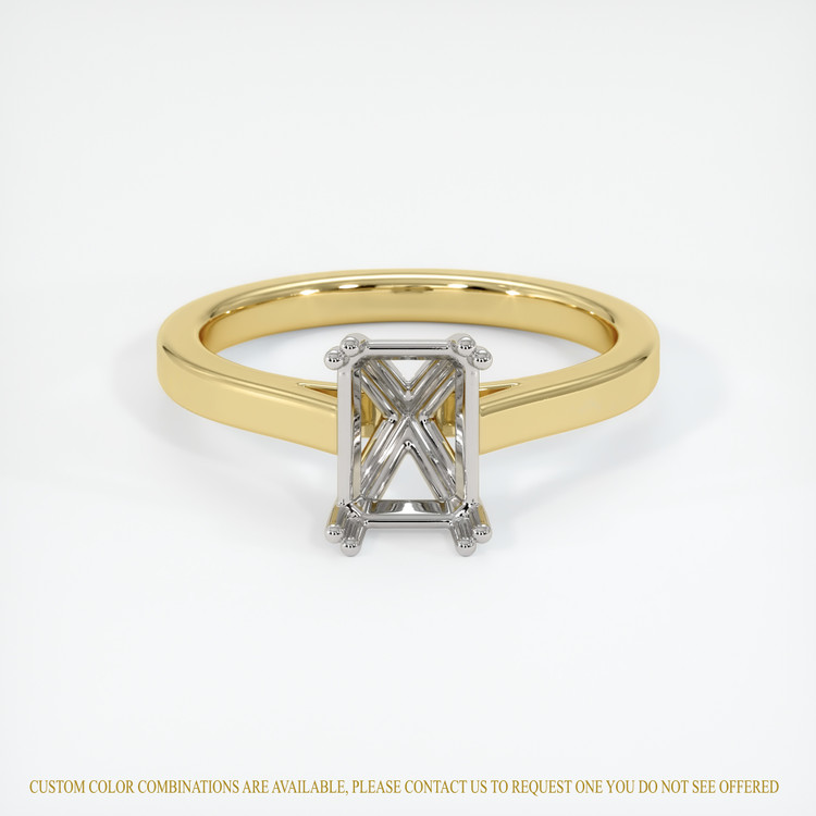 14K White & Yellow Solitaire Ring Setting