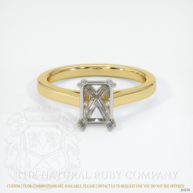 14K White & Yellow Solitaire Ring Setting