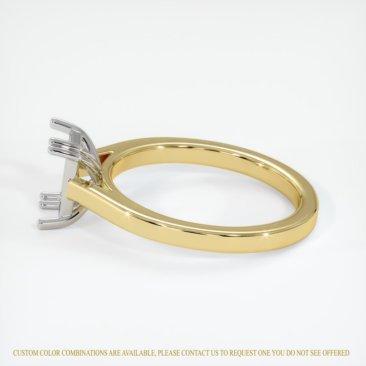 14K White & Yellow Solitaire Ring Setting