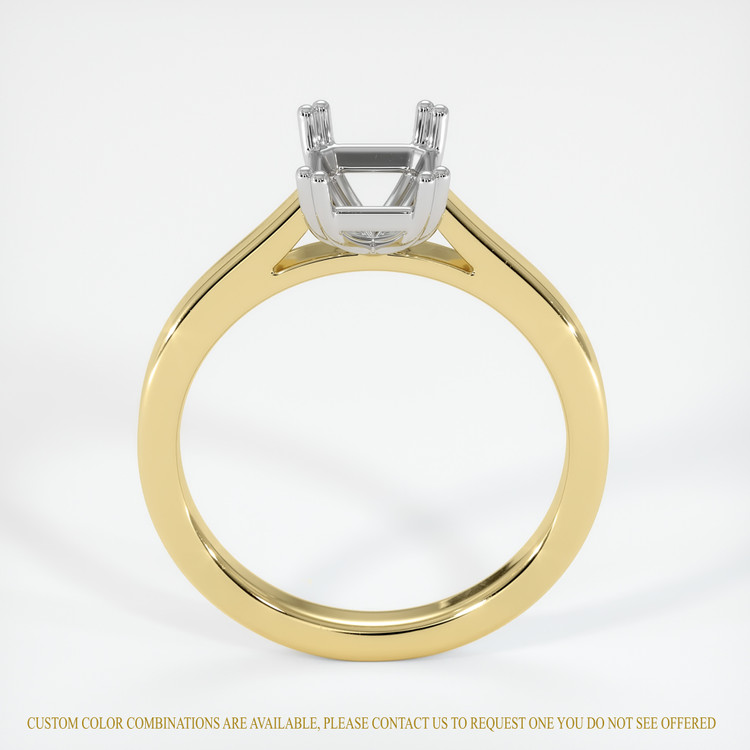 14K White & Yellow Solitaire Ring Setting