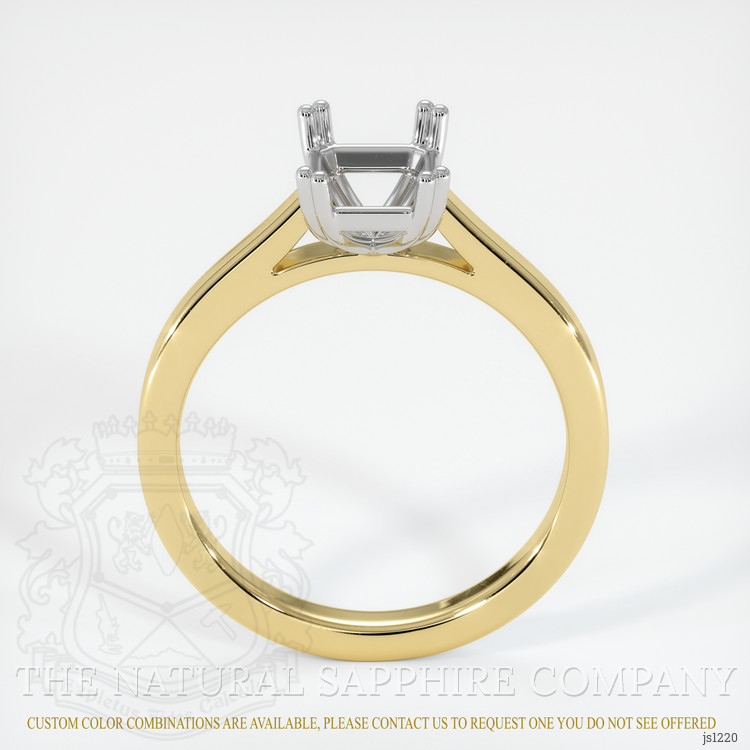 14K White & Yellow Solitaire Ring Setting