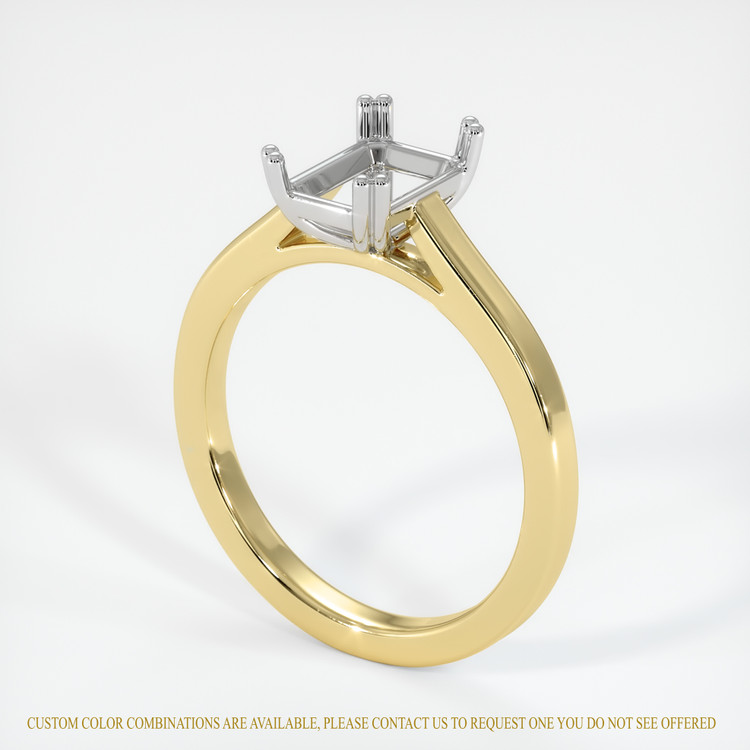 18K White & Yellow Solitaire Ring Setting